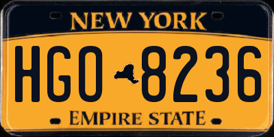 NY license plate HGO8236