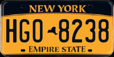 NY license plate HGO8238