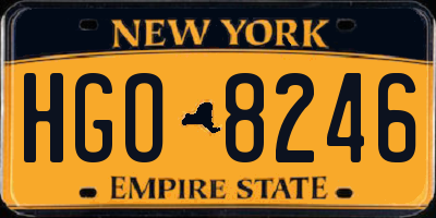 NY license plate HGO8246