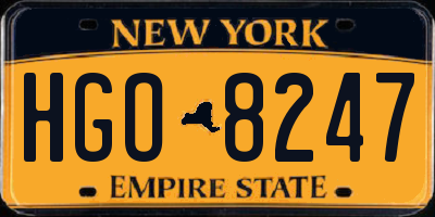 NY license plate HGO8247