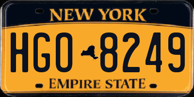 NY license plate HGO8249