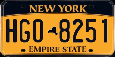 NY license plate HGO8251