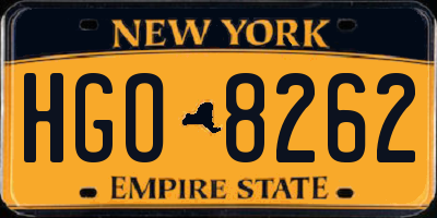 NY license plate HGO8262