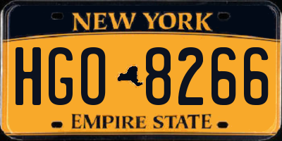 NY license plate HGO8266