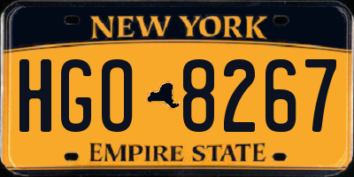 NY license plate HGO8267