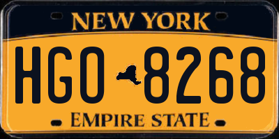 NY license plate HGO8268