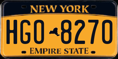 NY license plate HGO8270