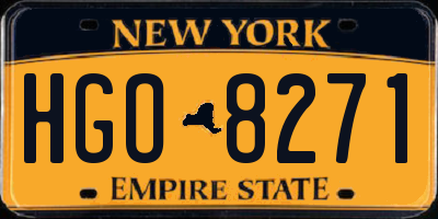 NY license plate HGO8271