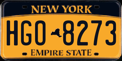 NY license plate HGO8273