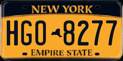 NY license plate HGO8277