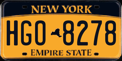 NY license plate HGO8278