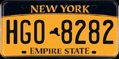 NY license plate HGO8282