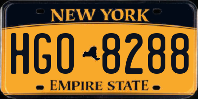 NY license plate HGO8288