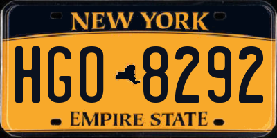 NY license plate HGO8292