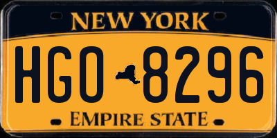 NY license plate HGO8296