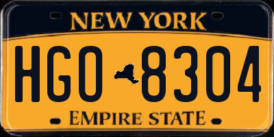 NY license plate HGO8304