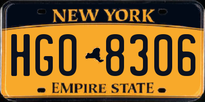 NY license plate HGO8306