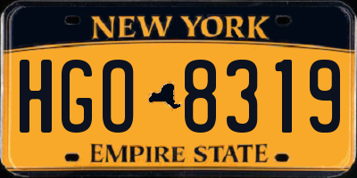 NY license plate HGO8319