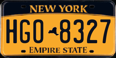 NY license plate HGO8327