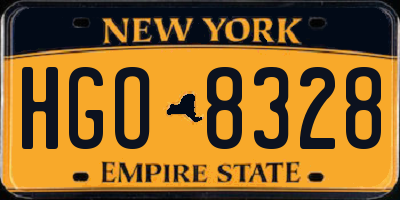 NY license plate HGO8328