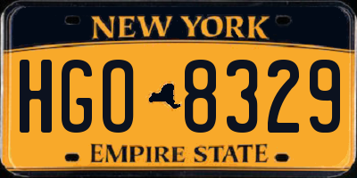 NY license plate HGO8329