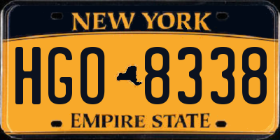 NY license plate HGO8338