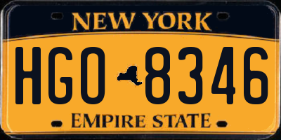 NY license plate HGO8346