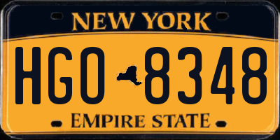 NY license plate HGO8348