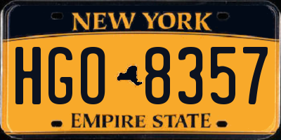 NY license plate HGO8357