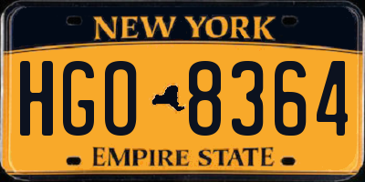 NY license plate HGO8364