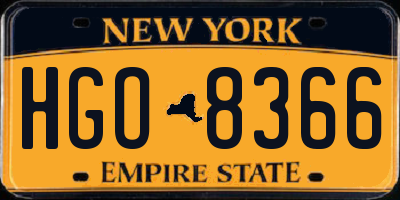 NY license plate HGO8366