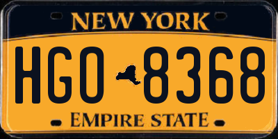 NY license plate HGO8368