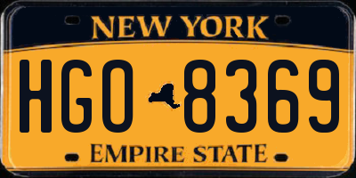 NY license plate HGO8369