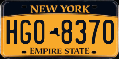 NY license plate HGO8370