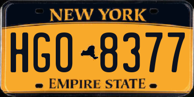 NY license plate HGO8377