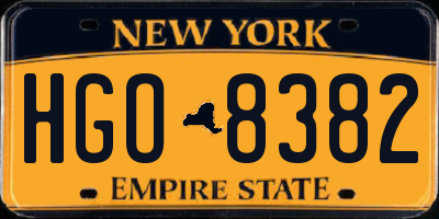 NY license plate HGO8382