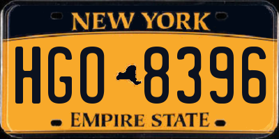 NY license plate HGO8396