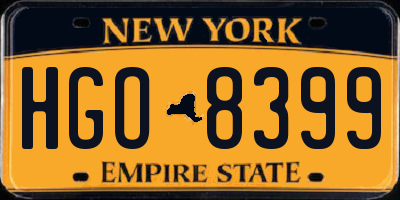 NY license plate HGO8399