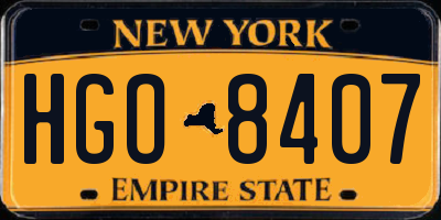 NY license plate HGO8407