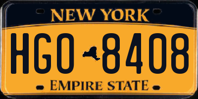 NY license plate HGO8408