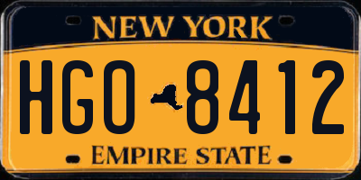 NY license plate HGO8412