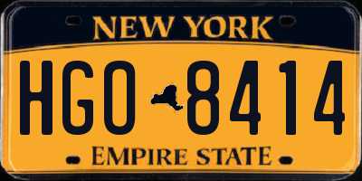 NY license plate HGO8414