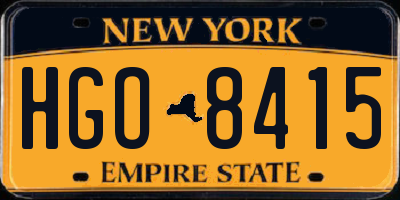 NY license plate HGO8415