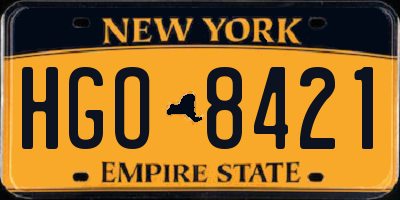 NY license plate HGO8421