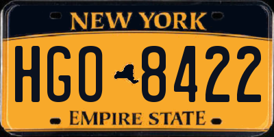 NY license plate HGO8422