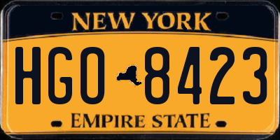 NY license plate HGO8423