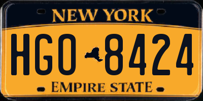 NY license plate HGO8424