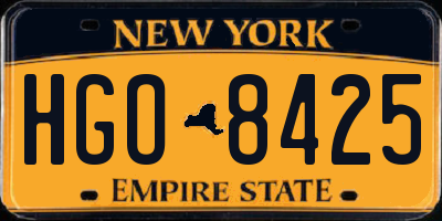 NY license plate HGO8425