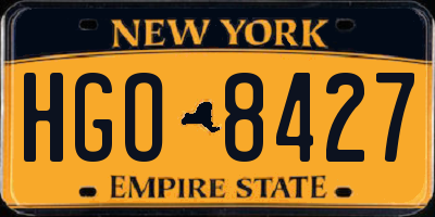 NY license plate HGO8427