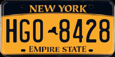 NY license plate HGO8428